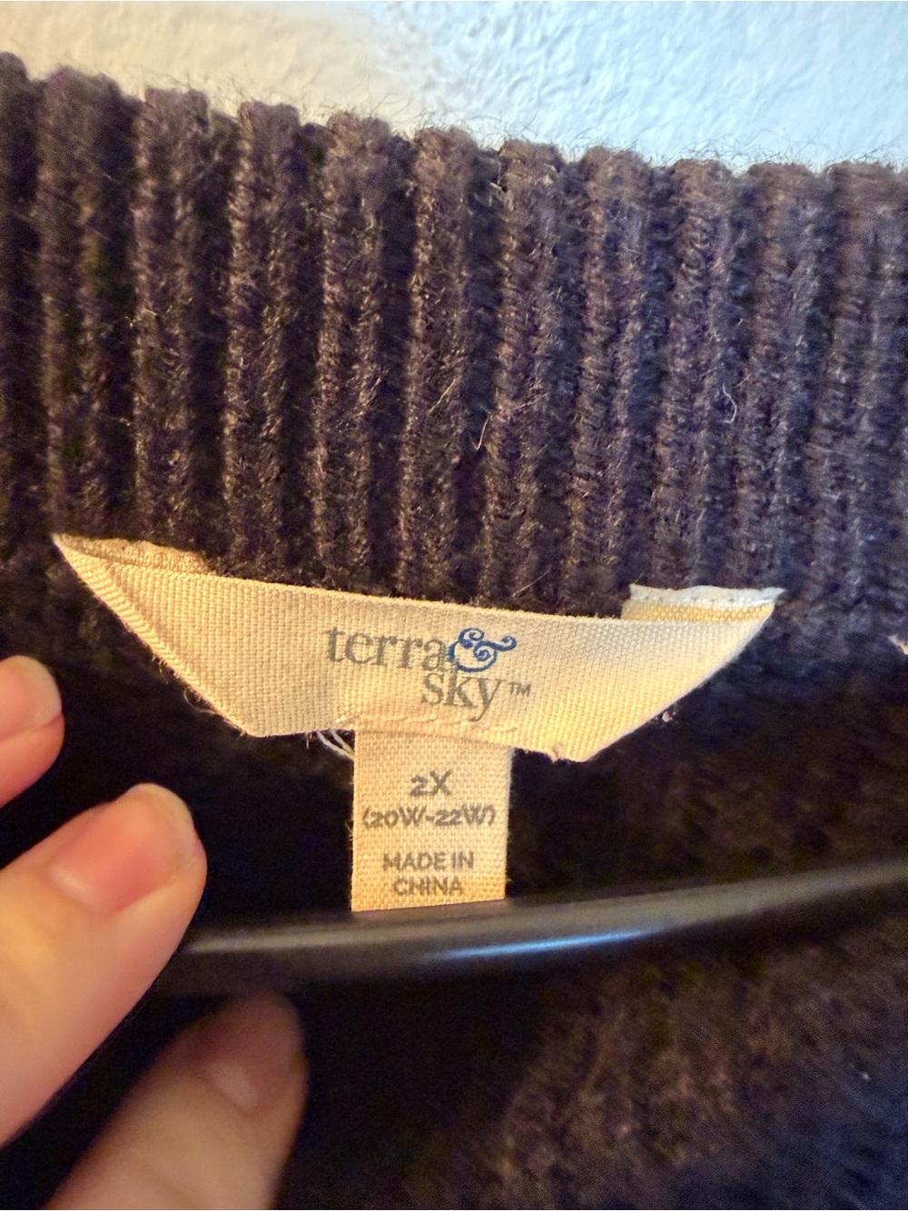 Terra & Sky Black Knit Sweater Size 2X - Picture 3 of 4